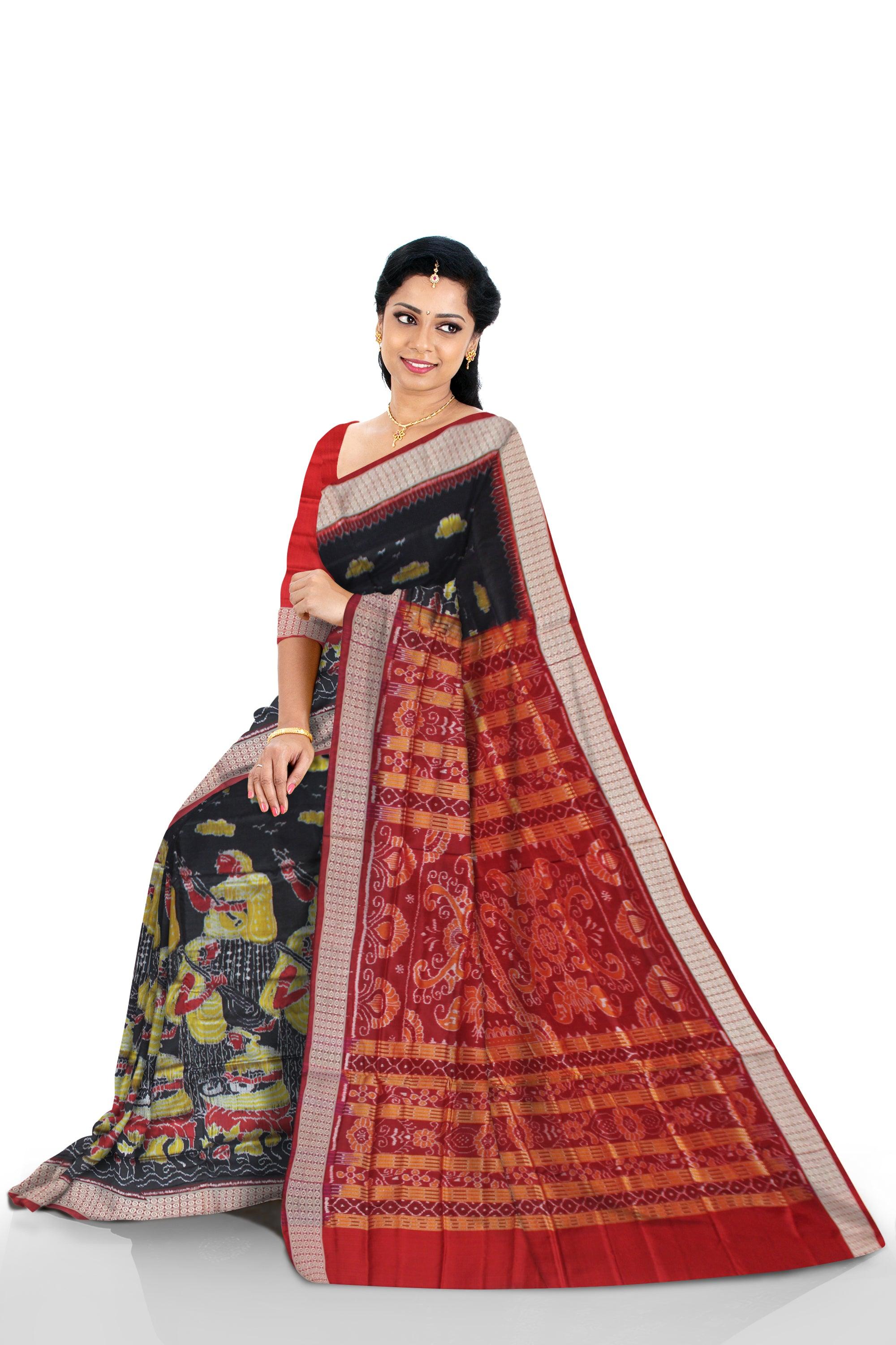 LATEST NEW COLLECTION MUSICAL INSTRUMENT PURE SILK SAREE IS 3D COLOR BASE, WITH BLOUSE PIECE. - Koshali Arts & Crafts Enterprise