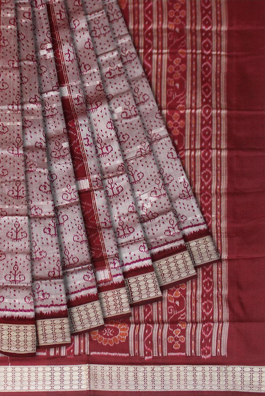 LATEST NEW COLLECTION ROSYBROWN AND COFFEE COLOR BASE, PURE SILK SAREE WITH BLOUSE PIECE. - Koshali Arts & Crafts Enterprise