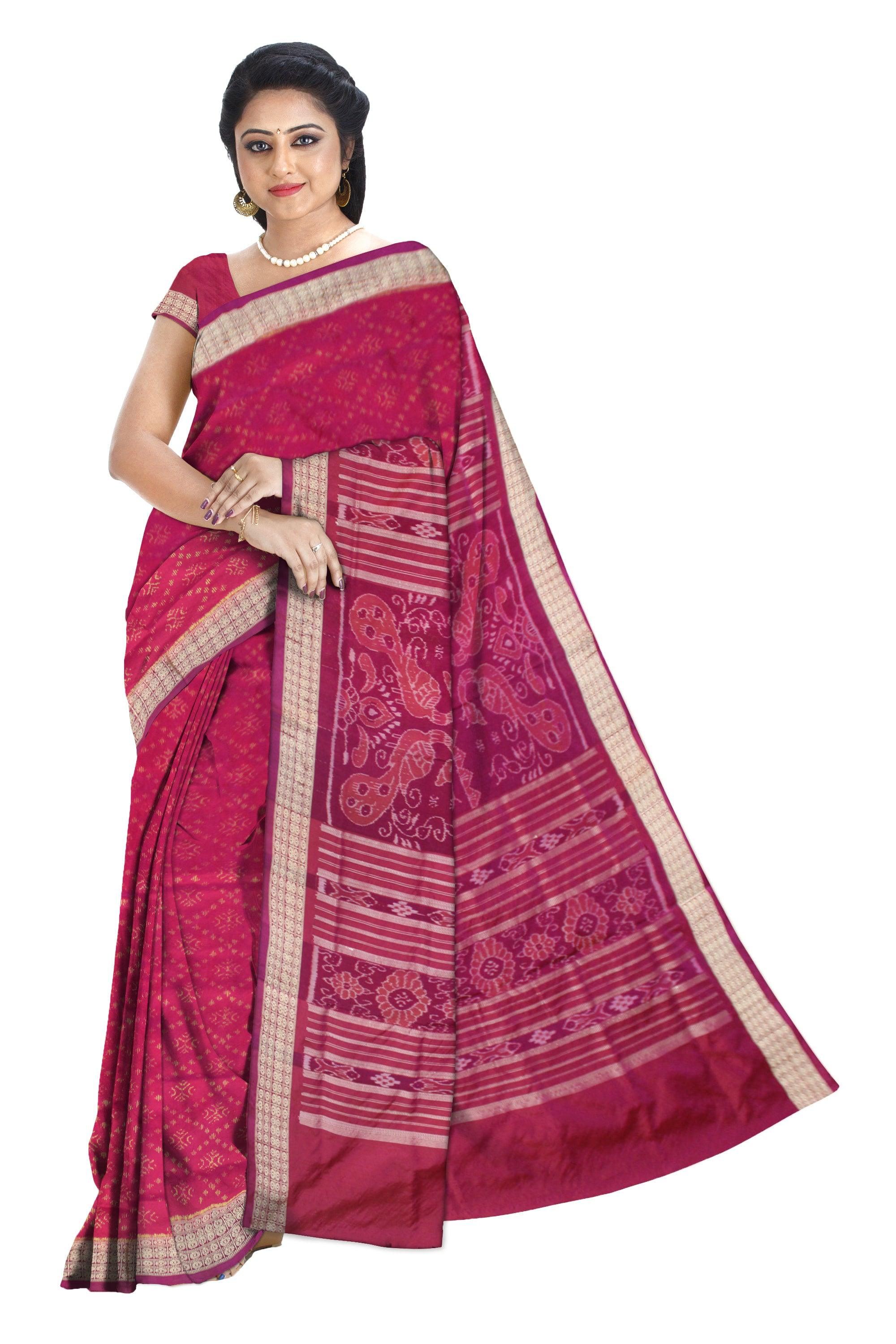LATEST DESIGN SILK SAREE IS RANI AND MAROON COLOR BASE, WITH BLOUSE PIECE. - Koshali Arts & Crafts Enterprise