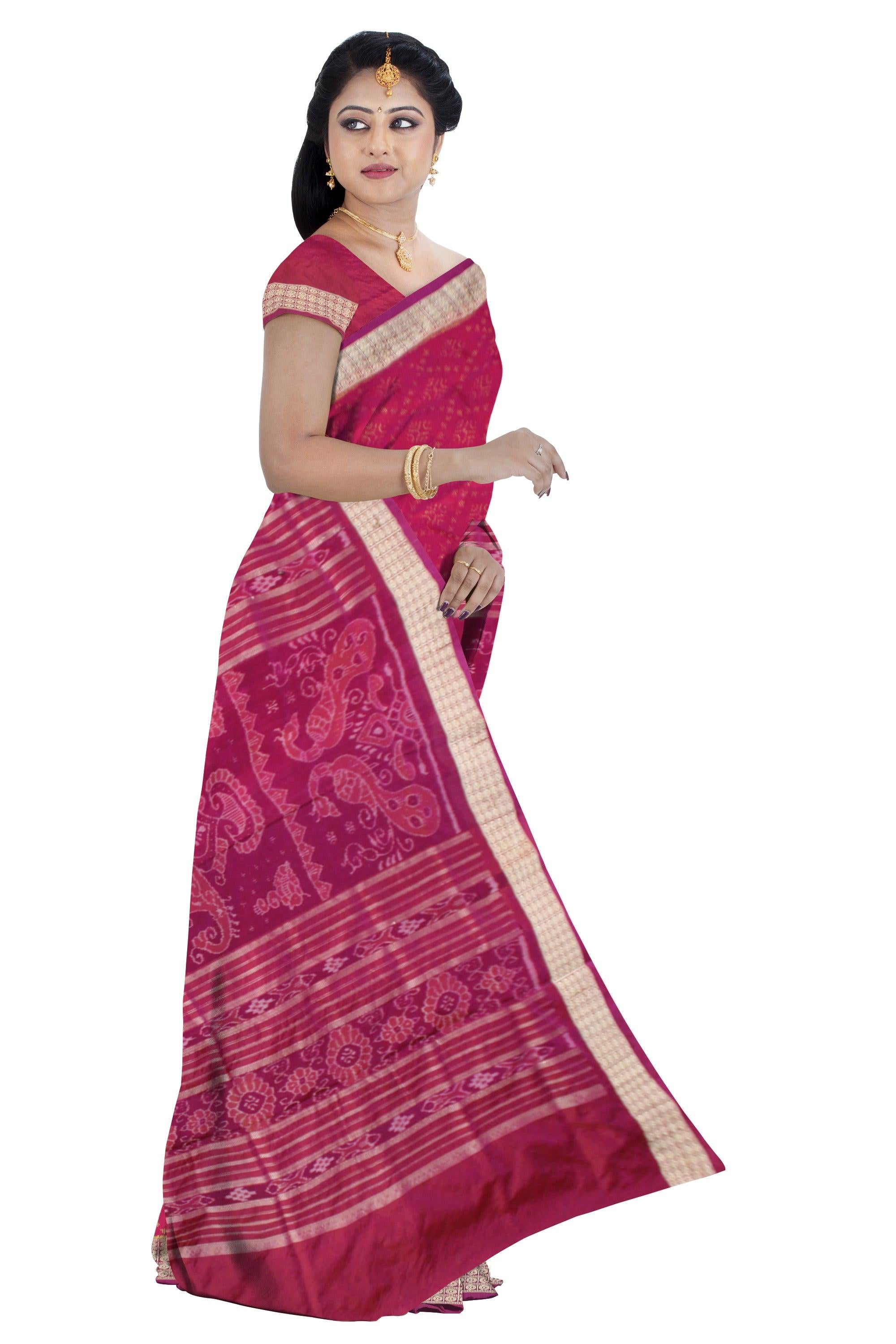 LATEST DESIGN SILK SAREE IS RANI AND MAROON COLOR BASE, WITH BLOUSE PIECE. - Koshali Arts & Crafts Enterprise