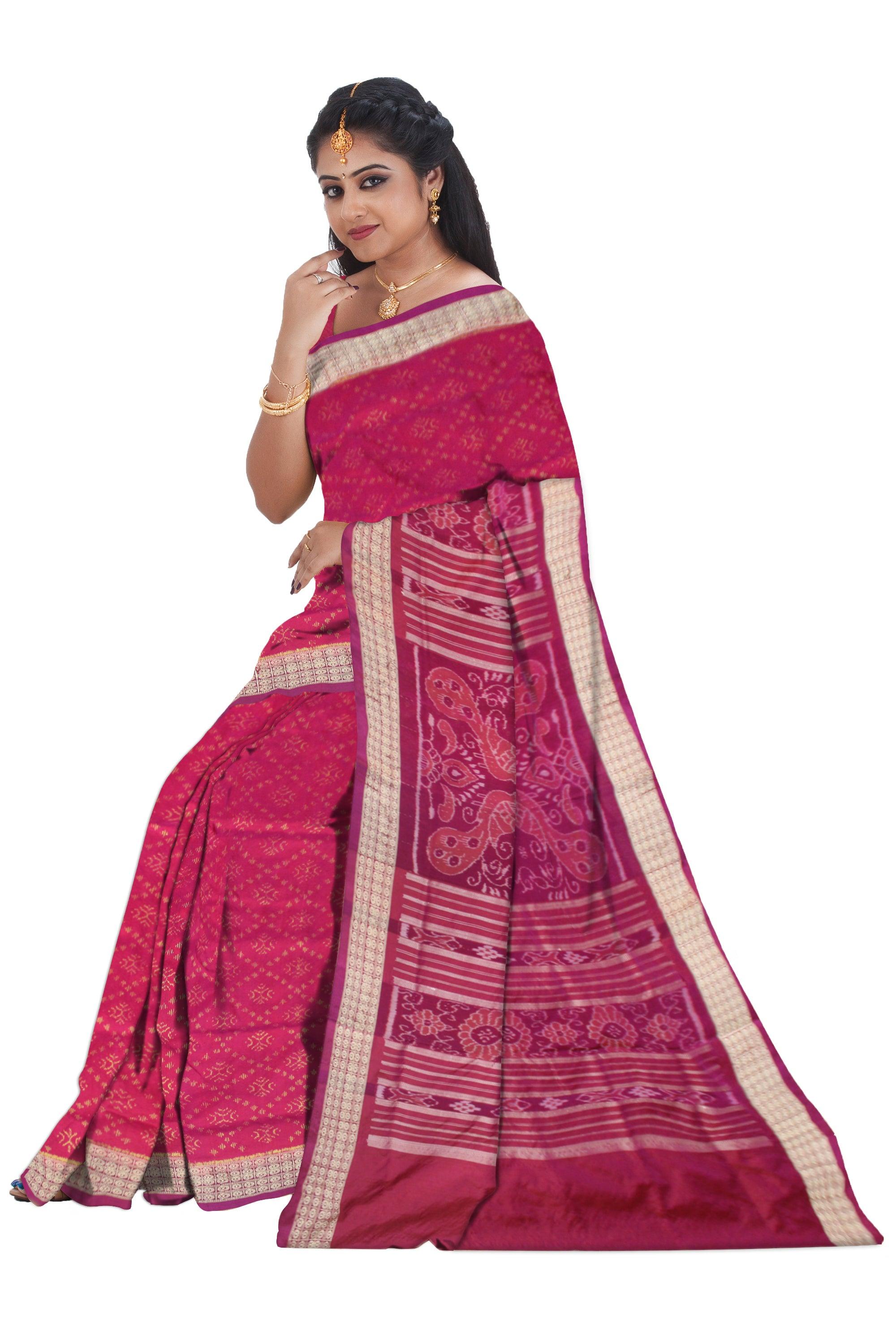LATEST DESIGN SILK SAREE IS RANI AND MAROON COLOR BASE, WITH BLOUSE PIECE. - Koshali Arts & Crafts Enterprise