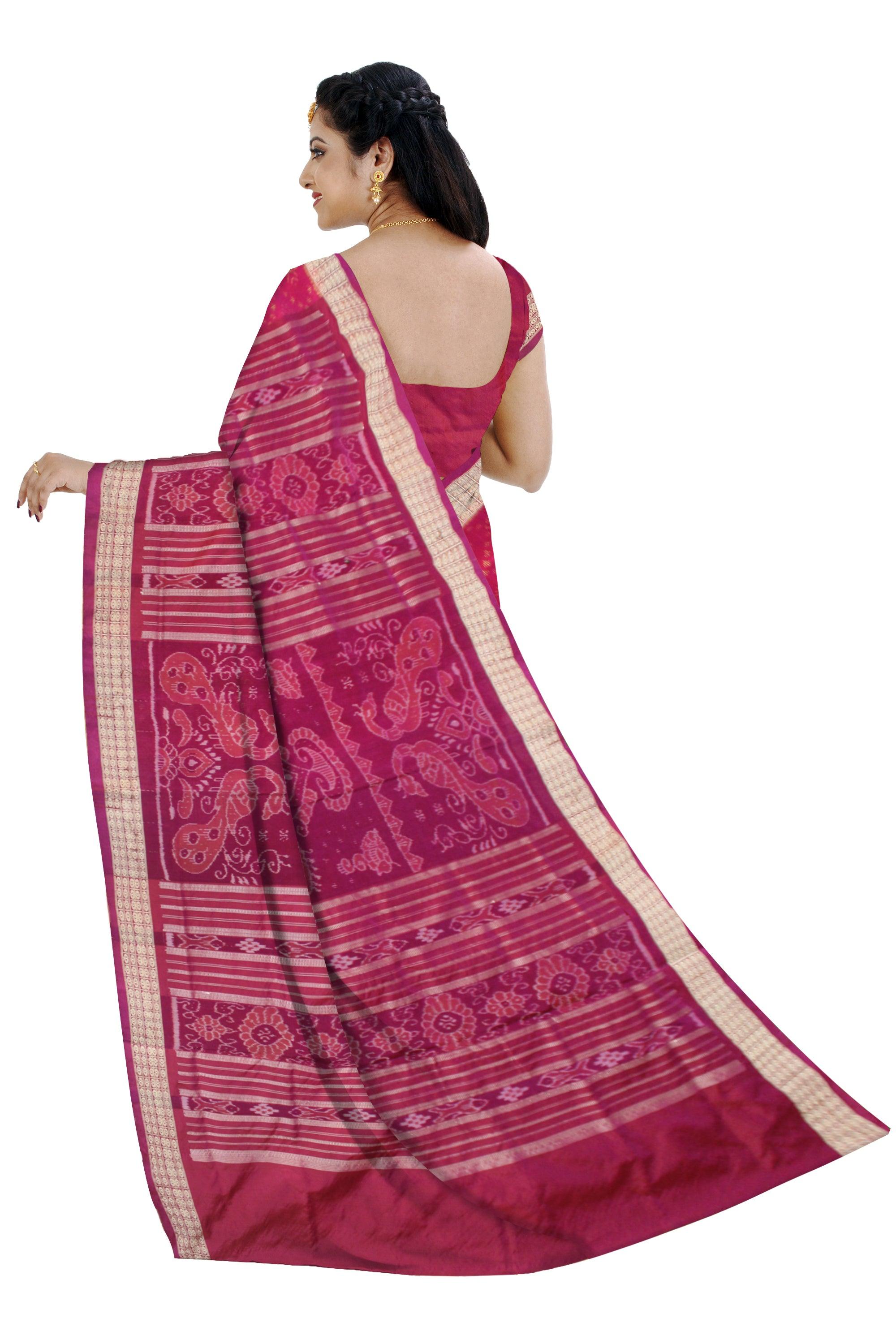 LATEST DESIGN SILK SAREE IS RANI AND MAROON COLOR BASE, WITH BLOUSE PIECE. - Koshali Arts & Crafts Enterprise