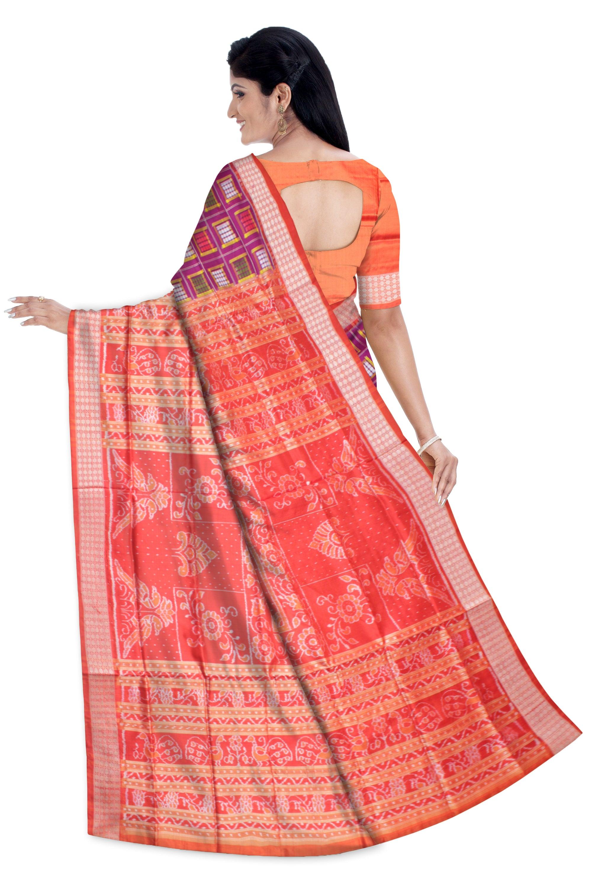MARRAIGE COLLECTION PURE SILK SAREE IS MULTI COLOR BASE, ATTACHED WITH BLOUSE PIECE. - Koshali Arts & Crafts Enterprise