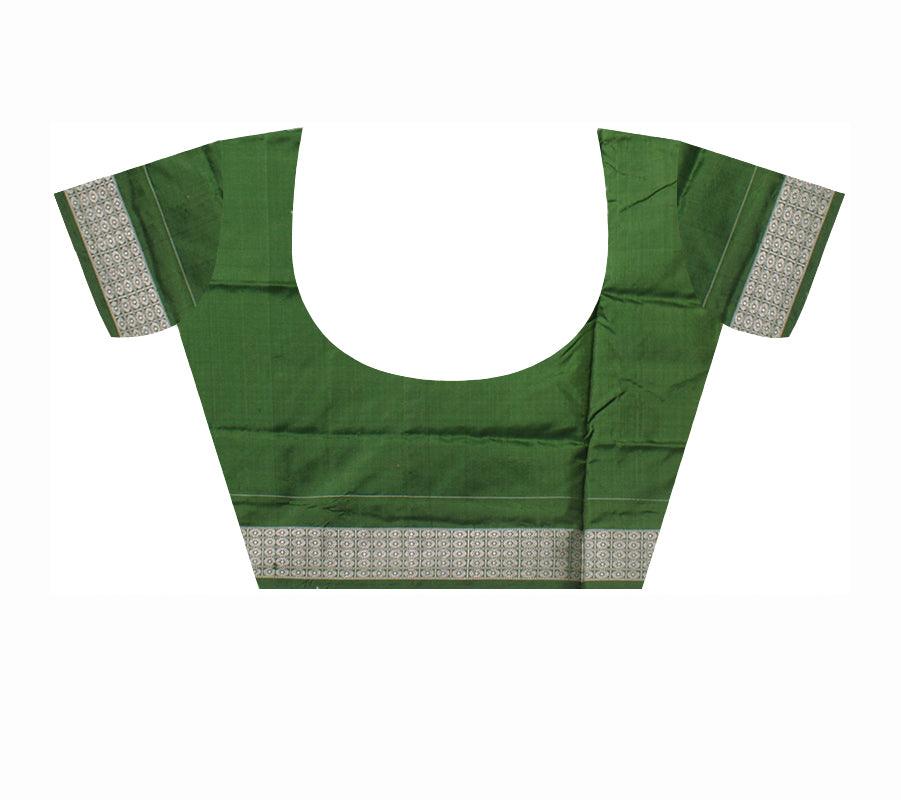 NARTAKI PATTERN PURE SILK SAREE IS MAROON AND GREEN COLOR BASE, ATTACHED WITH MATCHING BLOUSE PIECE. - Koshali Arts & Crafts Enterprise