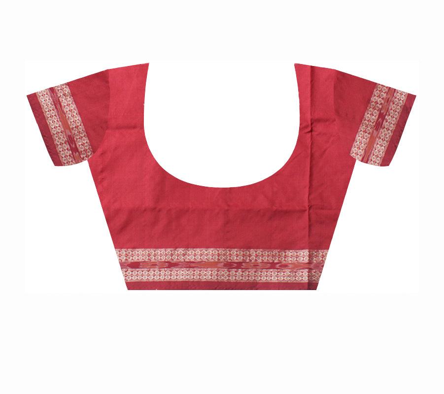 TERRACOTTA  PATTERN SILK SAREE IS RANI AND MAROON COLOR BASE, AVAILABLE WITH MATCHING BLOUSE PIECE. - Koshali Arts & Crafts Enterprise