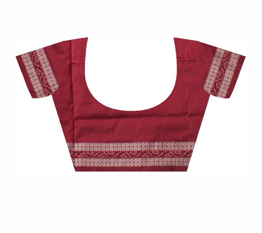 PALLU TRADITIONAL VILLAGE PATTERN PASAPALI PATA SAREE IS PURPLE AND MAROON COLOR BASE, AVAILABLE WITH MATCHING BLOUSE PIECE. - Koshali Arts & Crafts Enterprise