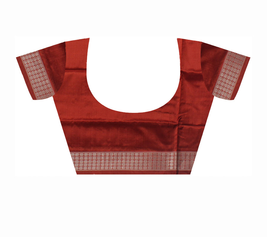 LATEST DESIGN SMALL FLOWER PATTERN PURPLE AND MAROON COLOR PATA SAREE, WITH MATCHING BLOUSE PIECE. - Koshali Arts & Crafts Enterprise