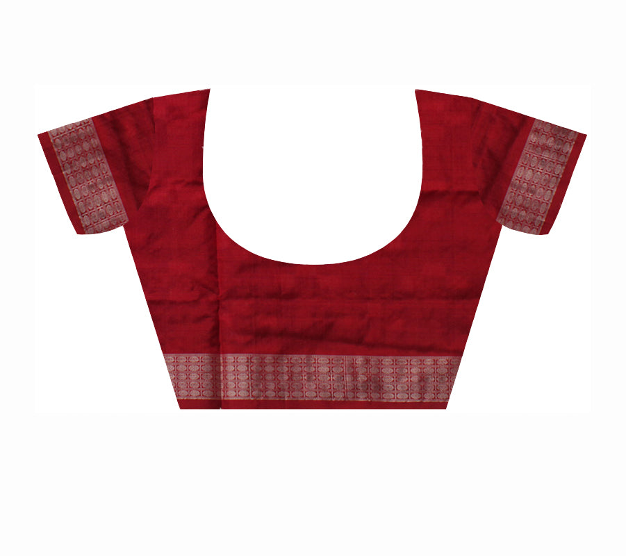 BLUE AND MAROON COLOR PASAPALI WORK PURE SILK SAREE, WITH BLOUSE PIECE. - Koshali Arts & Crafts Enterprise