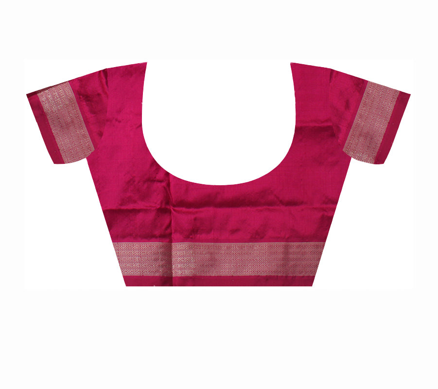 PASAPALI BOX PATTERN PURE SILK SAREE IS BLUE AND ROSY-PINK COLOR BASE,COMES WITH MATCHING BLOUSE PIECE. - Koshali Arts & Crafts Enterprise