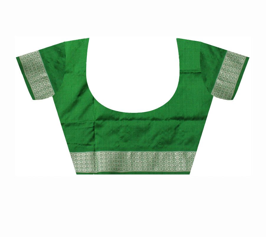 LATEST COLLECTION PURE  PASAPALI SILK SAREE IS RANI PINK AND GREEN COLOR BASE,ATTACHED WITH MATCHING BLOUSE PIECE. - Koshali Arts & Crafts Enterprise