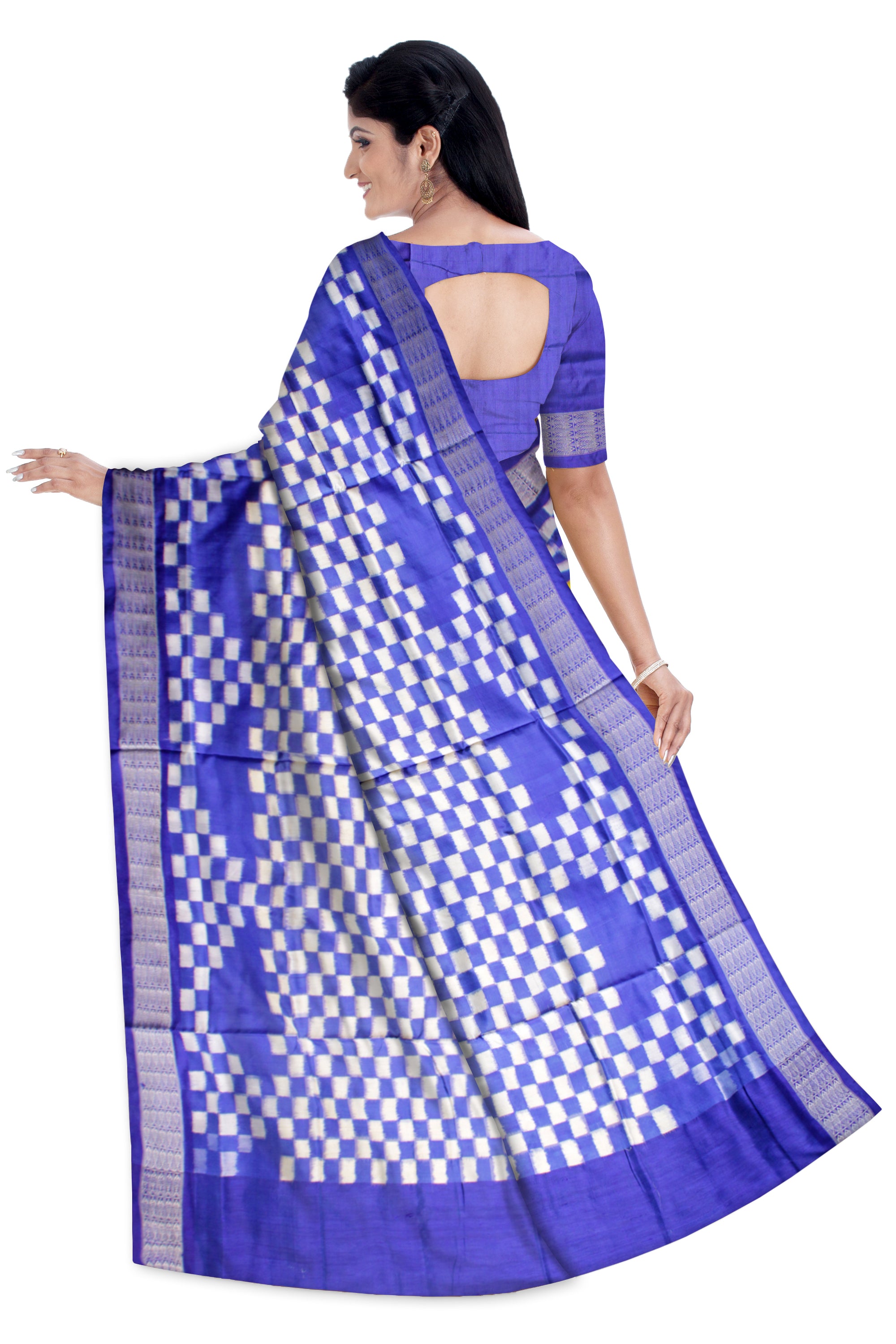 LATEST DHADI SAPTA PATTERN PURE SILK SAREE IS YELLOW AND BLUE COLOR BASE,AVAILABLE WITH MATCHING BLOUSE PIECE. - Koshali Arts & Crafts Enterprise