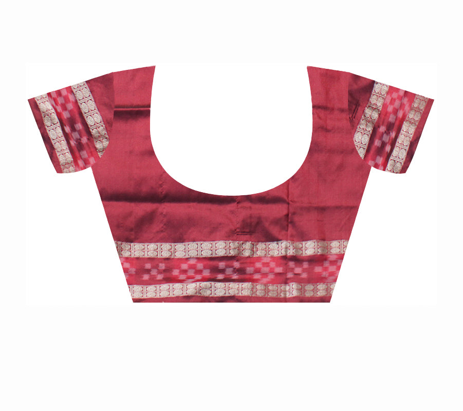 PURPLE AND MAROON COLOR DHADI SAPTA DESIGN PATA SAREE,WITH BLOUSE PIECE. - Koshali Arts & Crafts Enterprise