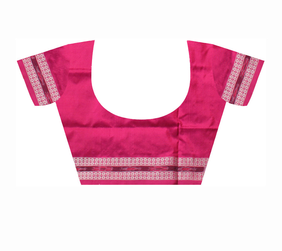 LATEST TREE PATTERN PURE SILK SAREE IS BLACK AND PINK COLOR BASE, ATTACHED WITH MATCHING BLOUSE PIECE. - Koshali Arts & Crafts Enterprise