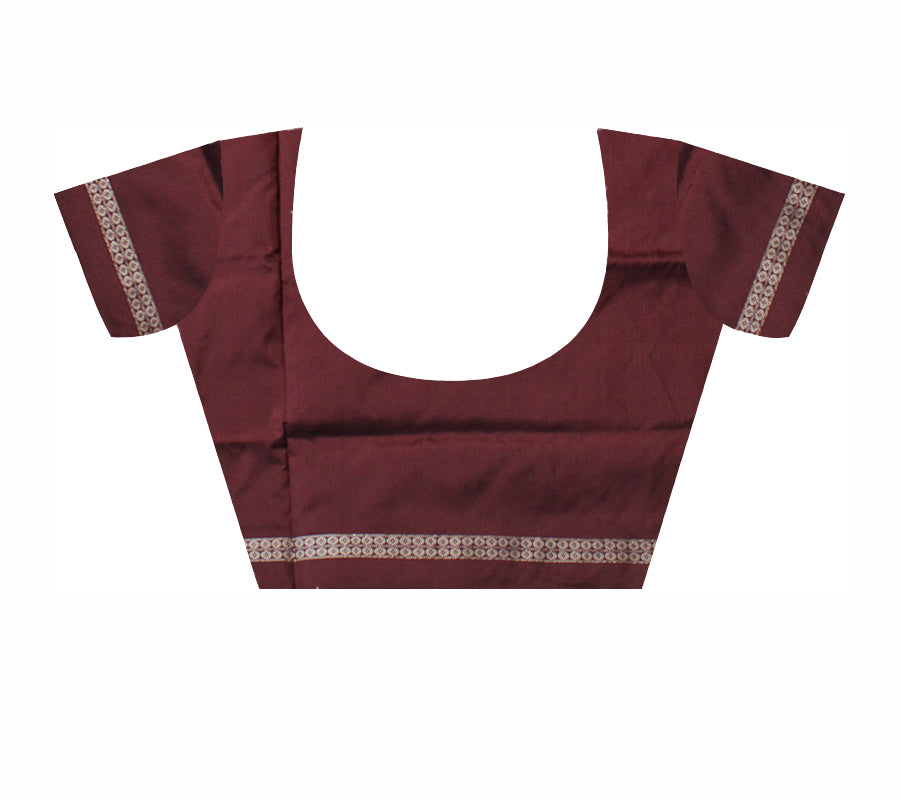 DARK PEACH AND COFFEE COLOR CHANDUA  PATA SAREE, WITH BLOUSE PIECE. - Koshali Arts & Crafts Enterprise