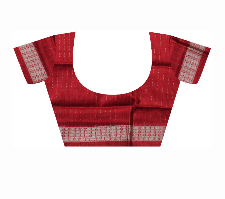 FULL BODY SMALL PASAPALI PATTERN PURE SILK SAREE IS MAROON COLOR,WITH BLOUSE PIECE. - Koshali Arts & Crafts Enterprise
