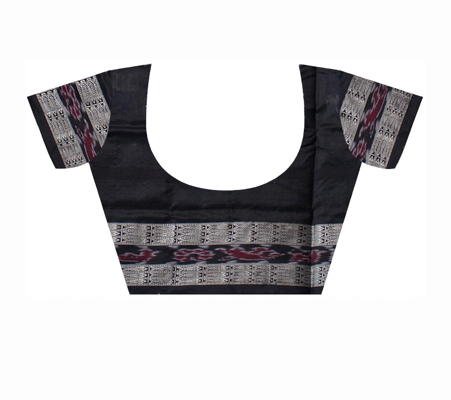 BLUE AND BLACK COLOR BICHITRAPURI PURE SILK SAREE, WITH MATCHING BLOUSE PIECE. - Koshali Arts & Crafts Enterprise