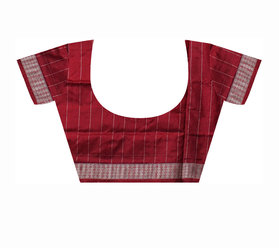 LATEST BLUE AND MAROON COLOR TRIBAL DANCE PATTERN PURE SILK SAREE,WITH BLOUSE PIECE. - Koshali Arts & Crafts Enterprise