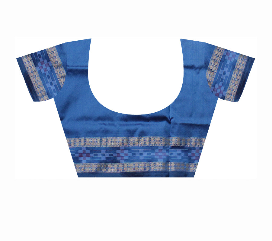 PURPLE AND SKY COLOR DESIGN DHADI SAPTA PATA SAREE,COMES WITH MATCHING BLOUSE PIECE. - Koshali Arts & Crafts Enterprise