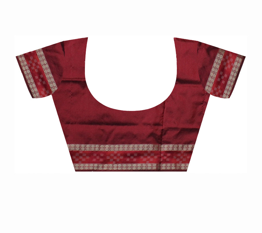 TRADITIONAL DHADI PASAPALI PATA SAREE IS DARK GREEN AND MAROON COLOR BASE,COMES WITH MATCHING BLOUSE PIECE. - Koshali Arts & Crafts Enterprise