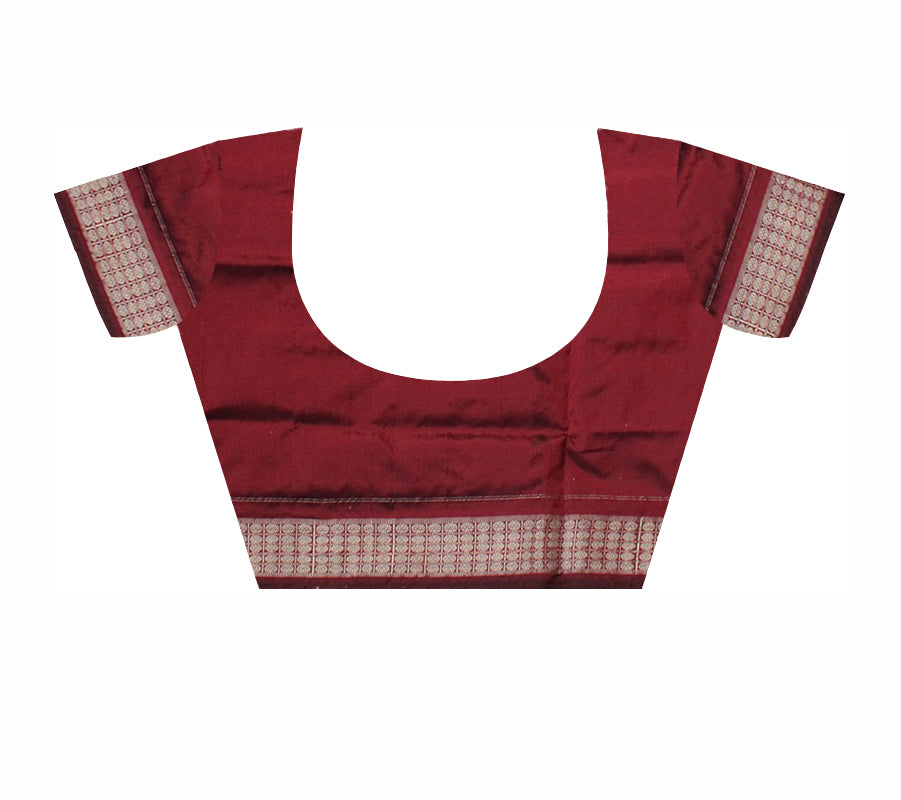 HALF BODY PASAPALI WORK PATLI PATA SAREE IS GREEN AND MAROON COLOR BASE,WITH BLOUSE PIECE. - Koshali Arts & Crafts Enterprise