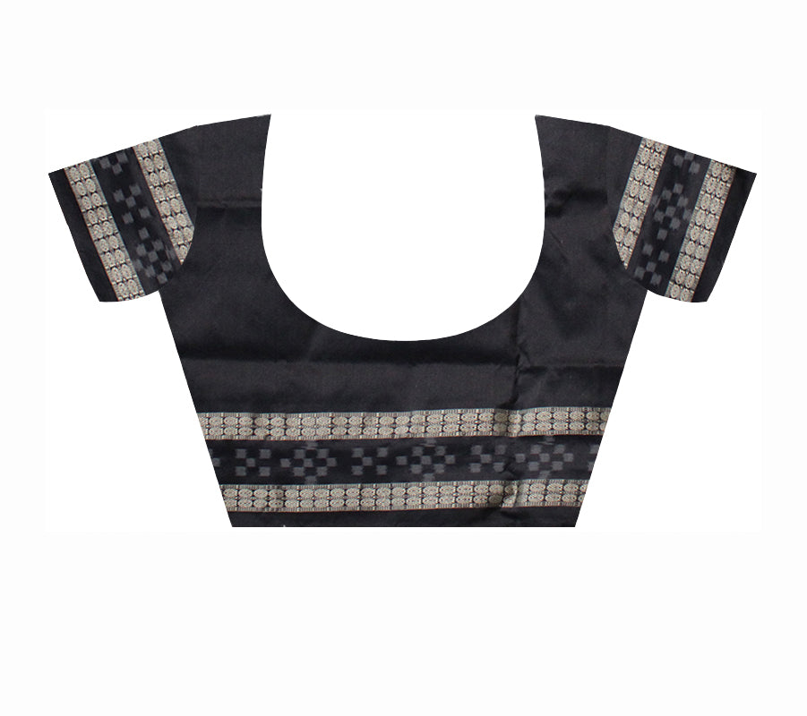 MAROON AND BLACK DHADI PASAPALI PATA SAREE,WITH MATCHING BLOUSE PIECE. - Koshali Arts & Crafts Enterprise