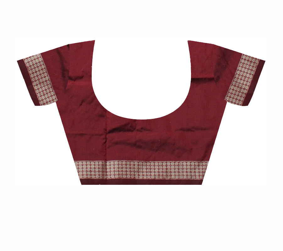 PASAPALI WITH BANDHA PATTERN PATA SAREE IS SKY BLUE AND MAROON COLOR BASE,WITH MATCHING BLOUSE PIECE. - Koshali Arts & Crafts Enterprise