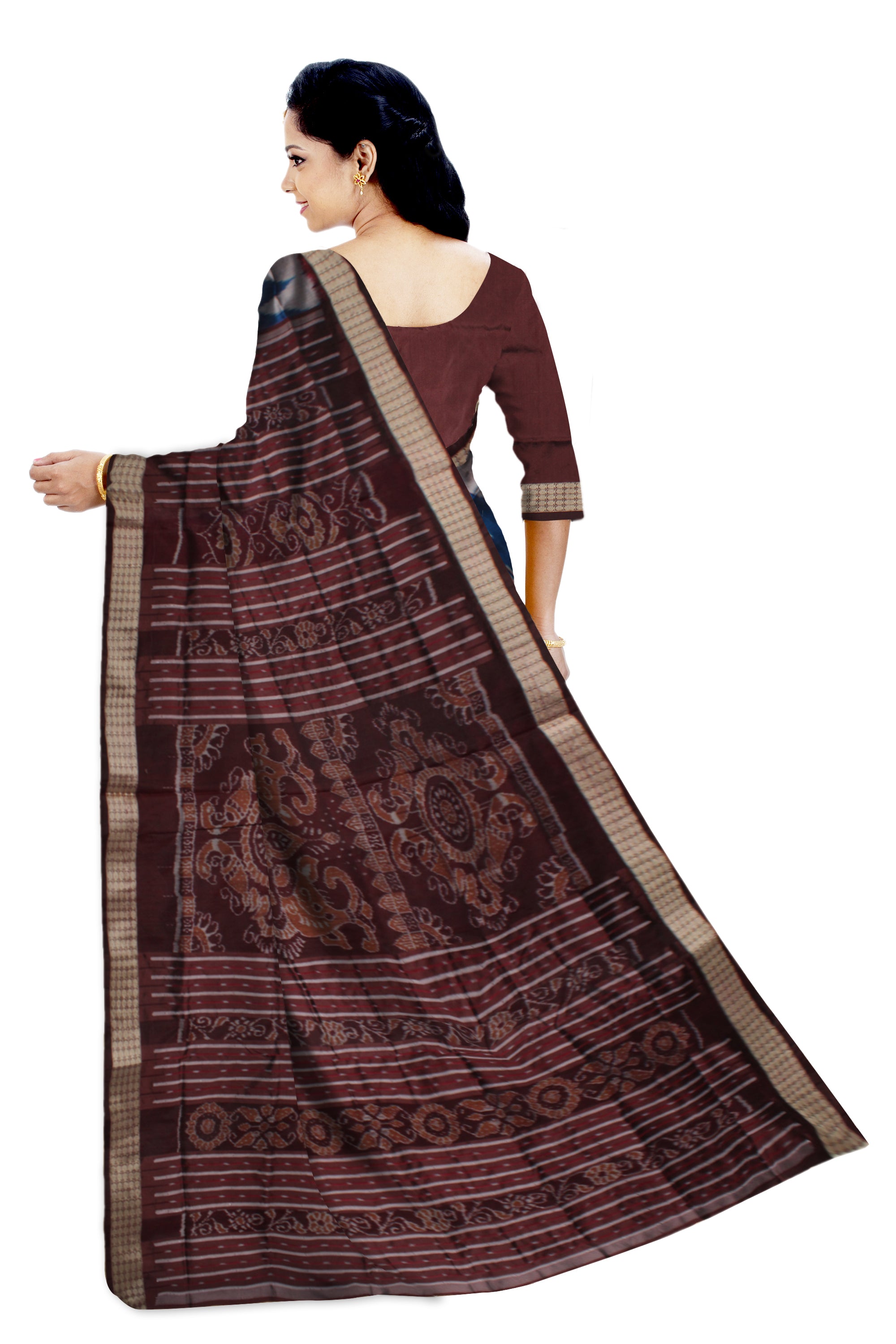 Traditional peacock with ikat pattern Pata saree is 3d color base. - Koshali Arts & Crafts Enterprise