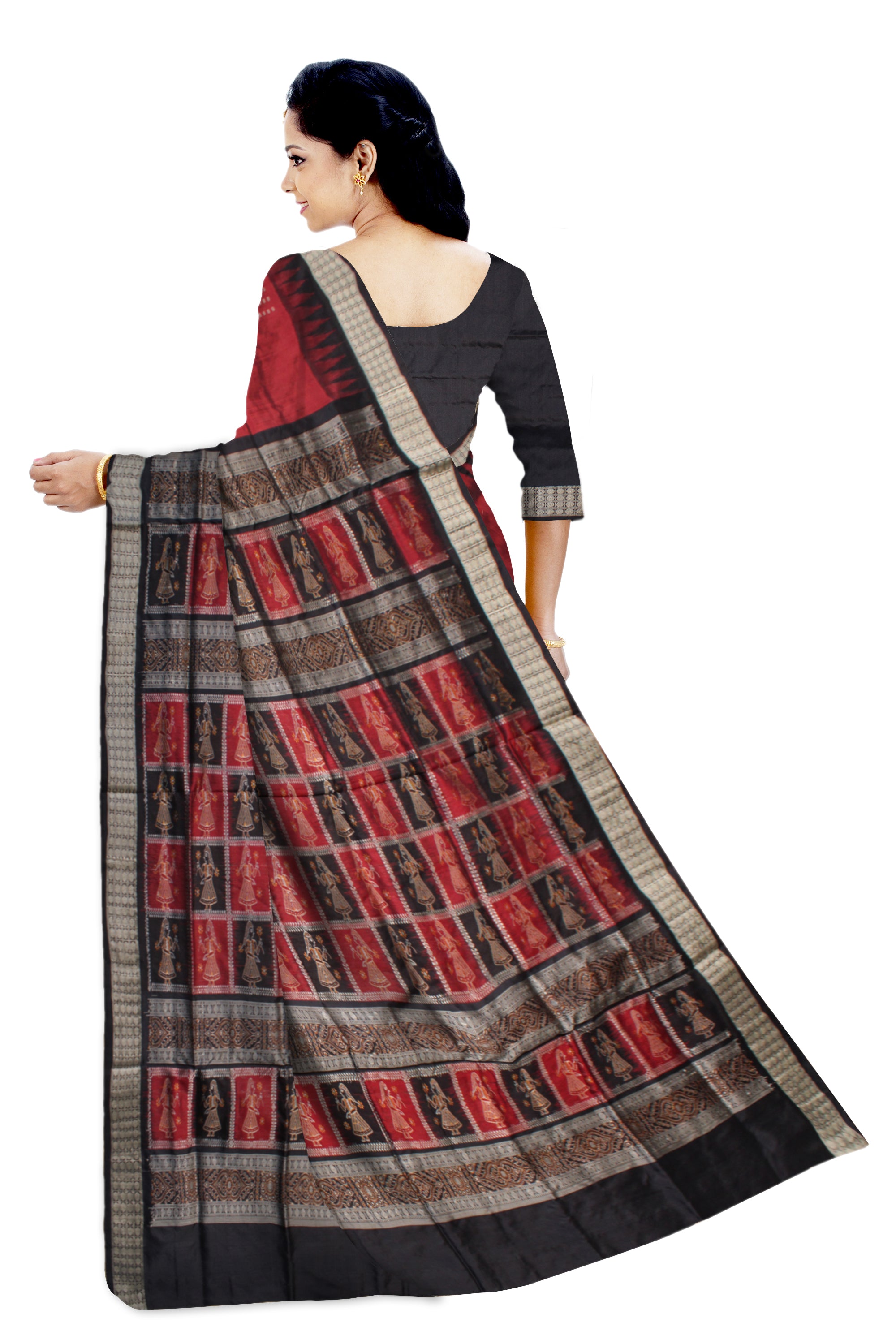 Body with Pallu doll pattern Pata saree. - Koshali Arts & Crafts Enterprise