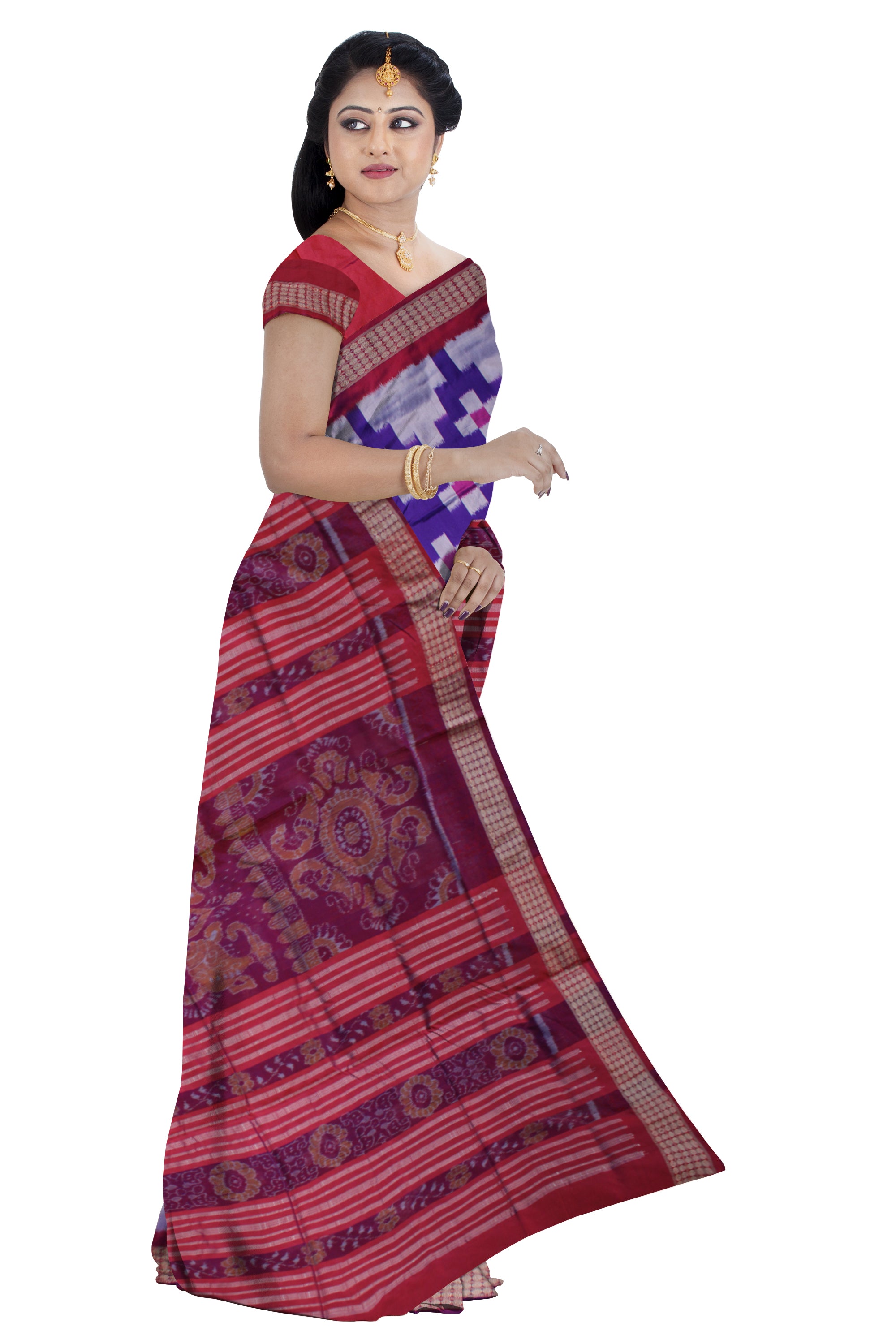 Traditional small pasapali pata saree with rudraksha border. - Koshali Arts & Crafts Enterprise