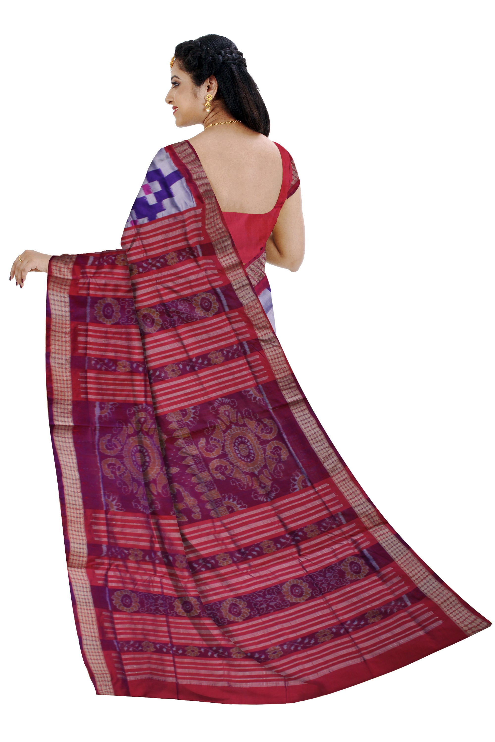 Traditional small pasapali pata saree with rudraksha border. - Koshali Arts & Crafts Enterprise