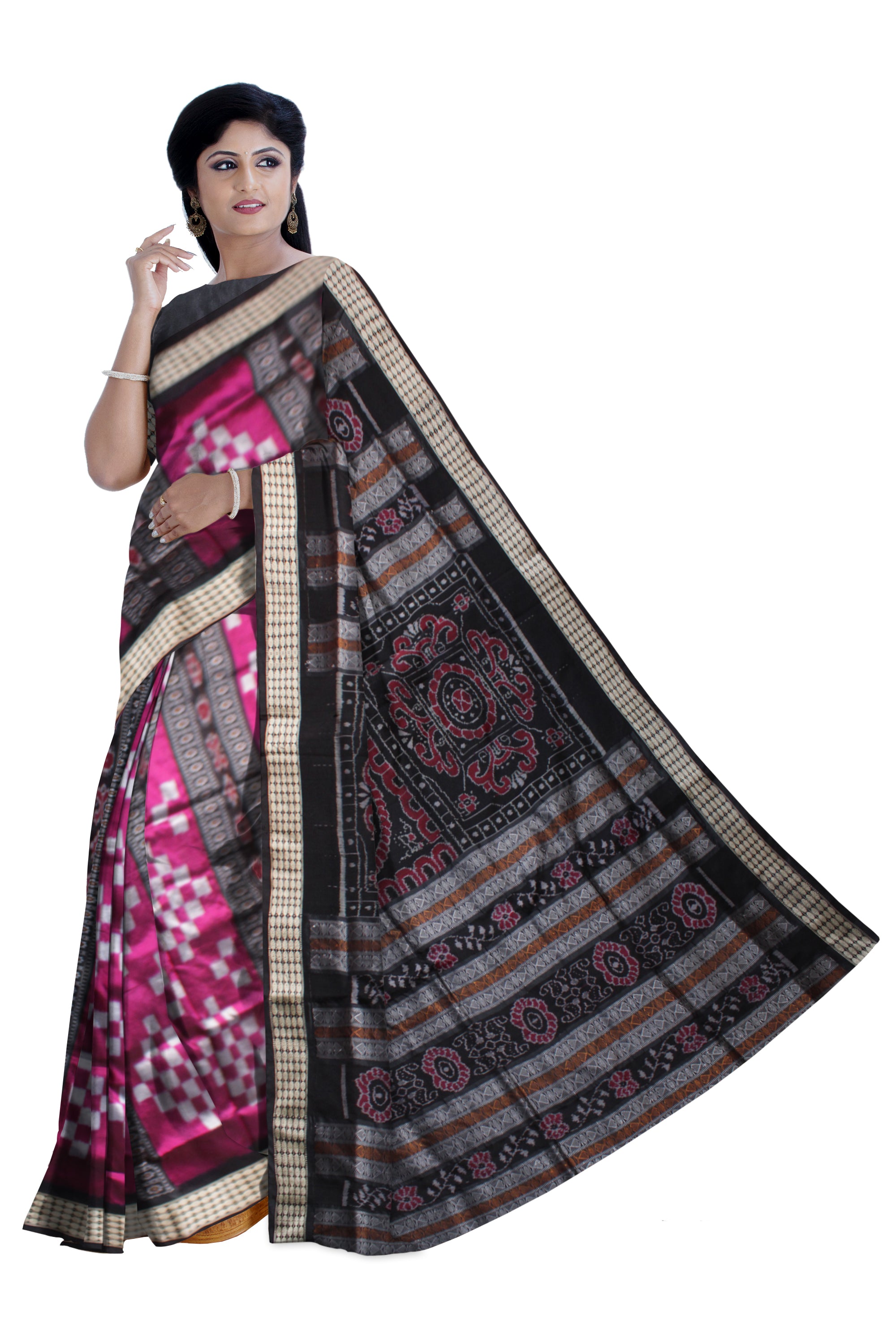 Pasapali design pata saree with rudraksha border. - Koshali Arts & Crafts Enterprise