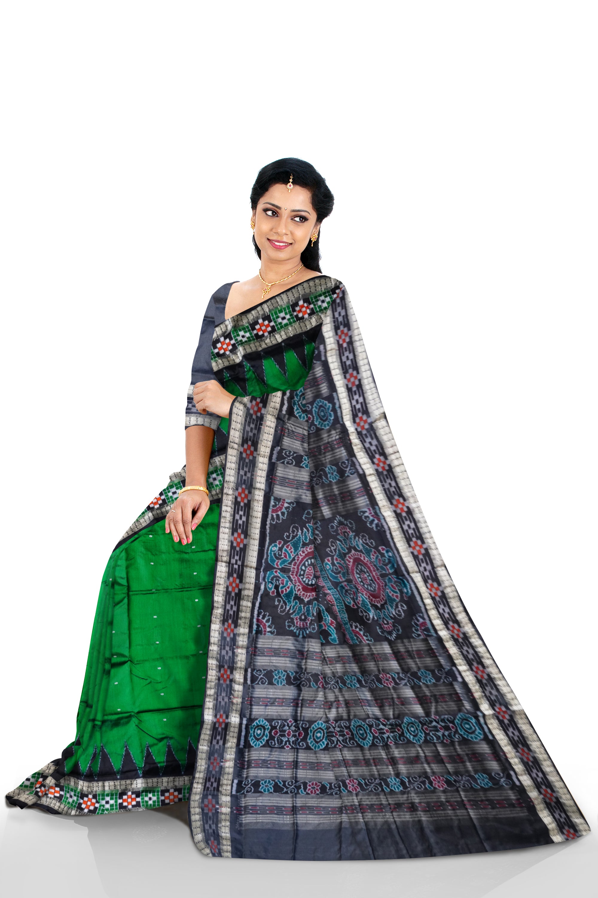 Traditional dhadi pasapali pata saree. - Koshali Arts & Crafts Enterprise