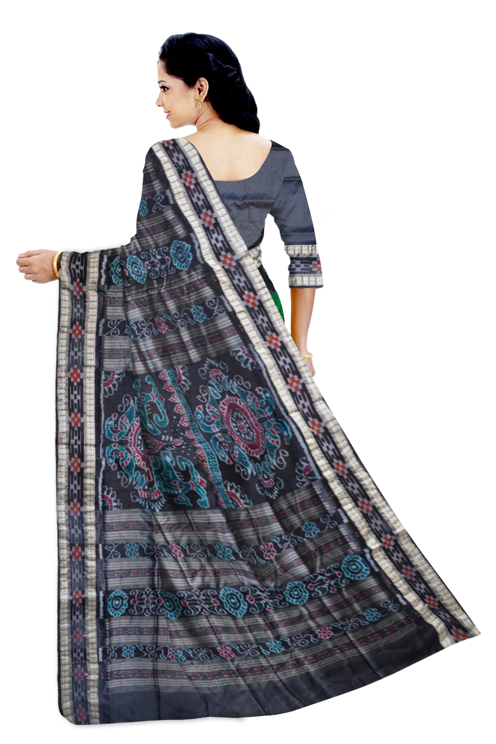 Traditional dhadi pasapali pata saree. - Koshali Arts & Crafts Enterprise