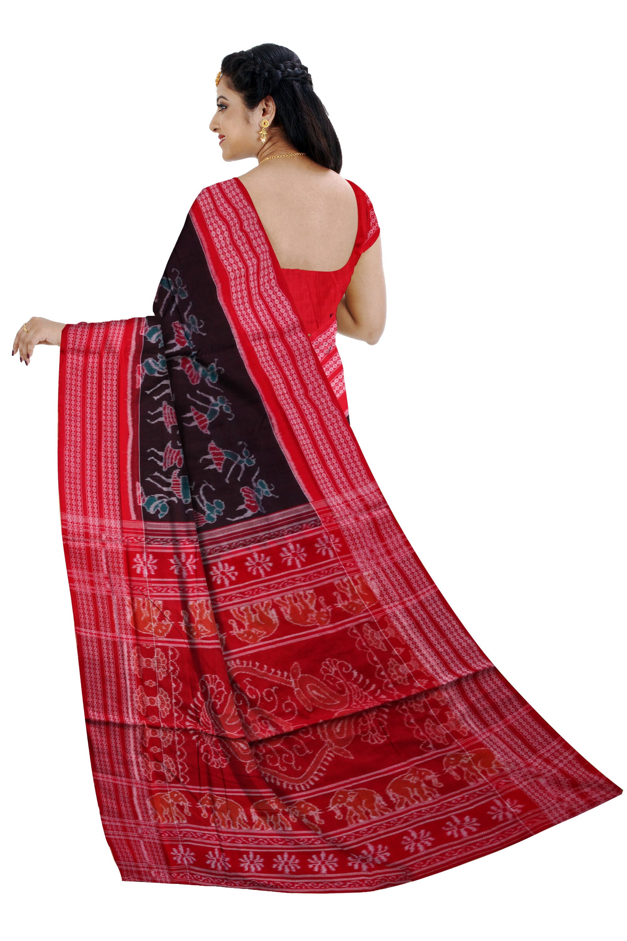 Tribal pattern pure cotton saree. - Koshali Arts & Crafts Enterprise
