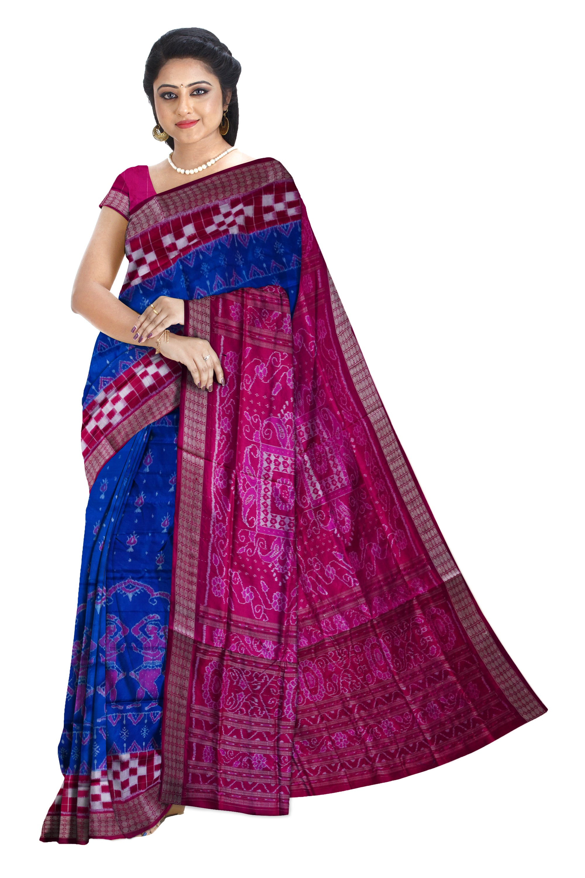 Nartaki with Pasapali pattern pure silk saree. - Koshali Arts & Crafts Enterprise