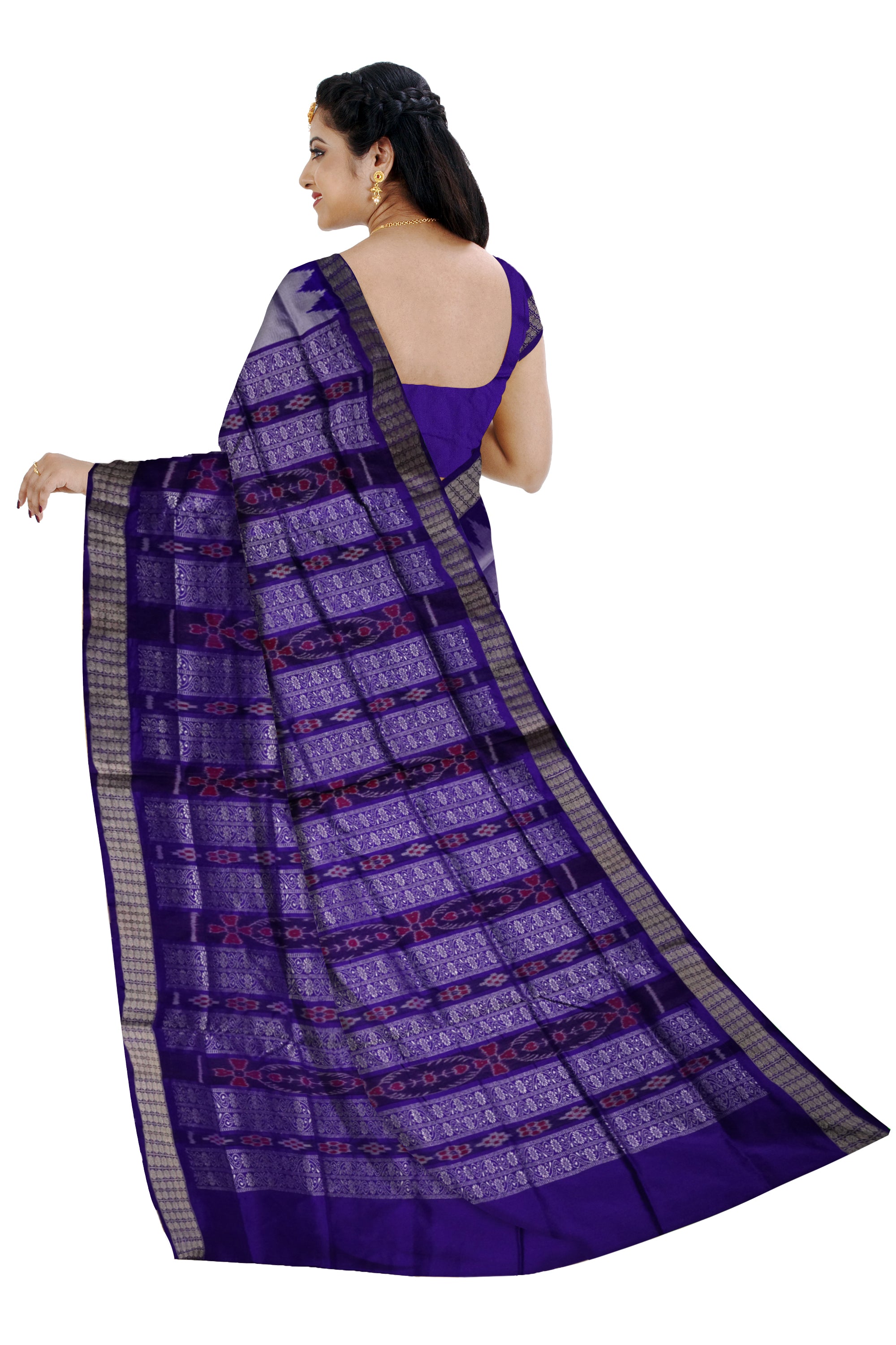 Silver & Purple color padma pata saree. - Koshali Arts & Crafts Enterprise
