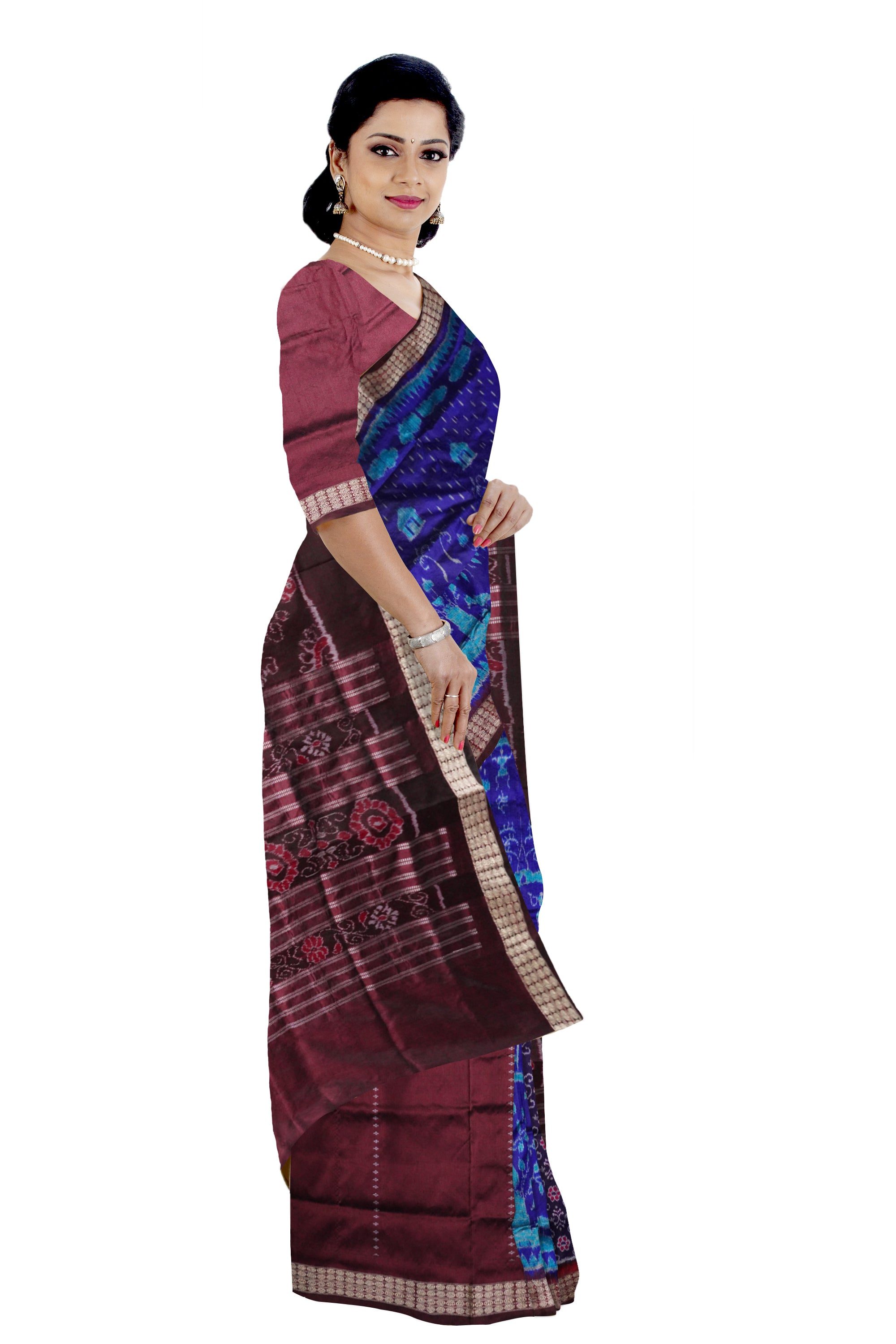 3D Color traditional village pattern patli pata saree. - Koshali Arts & Crafts Enterprise
