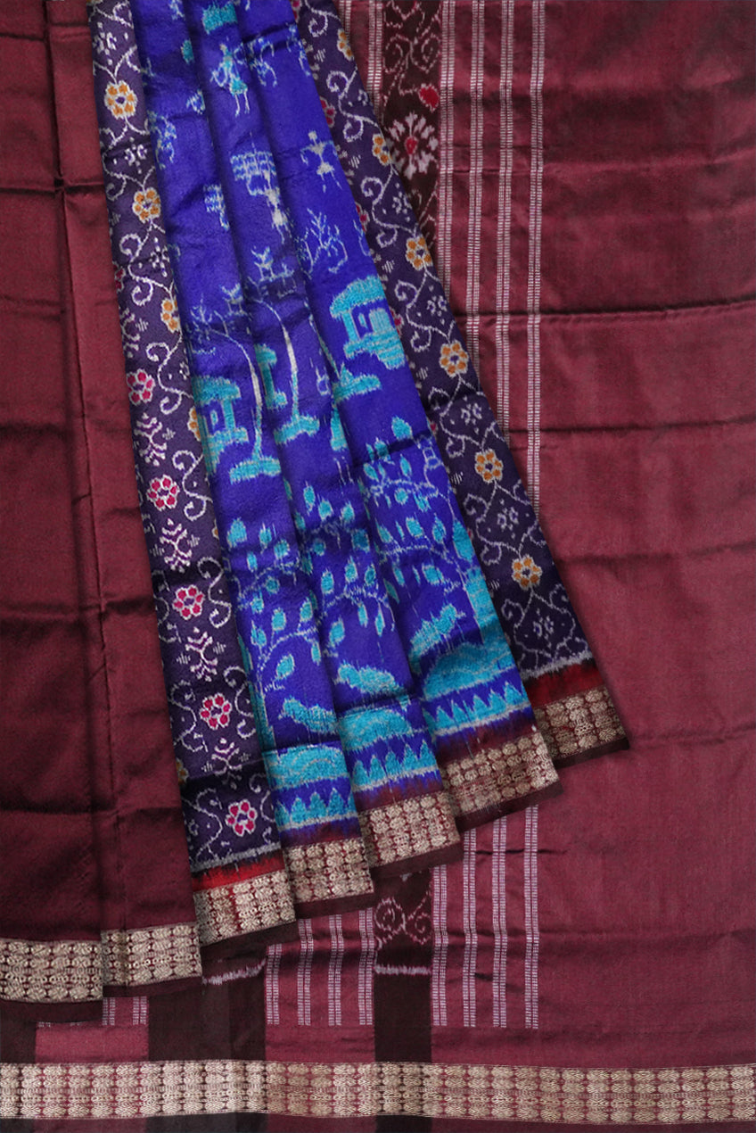 3D Color traditional village pattern patli pata saree. - Koshali Arts & Crafts Enterprise