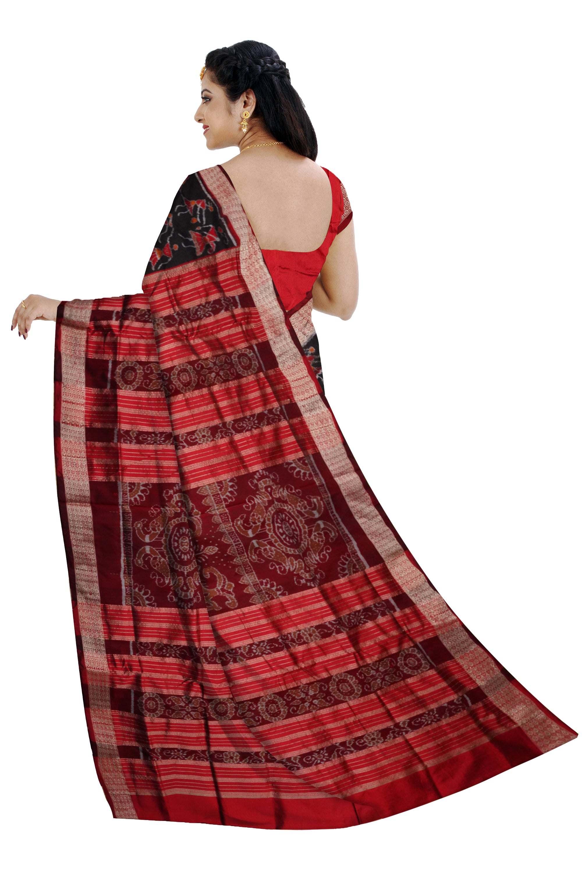 Nartaki with terrcotta pattern pata saree. - Koshali Arts & Crafts Enterprise