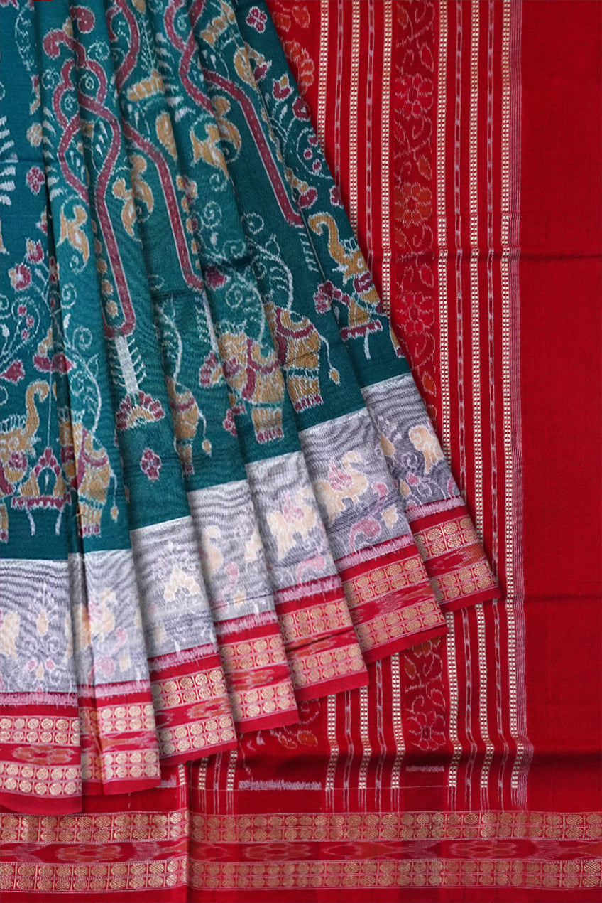 Nartaki with elephant pattern pure cotton saree is 3d color base. - Koshali Arts & Crafts Enterprise