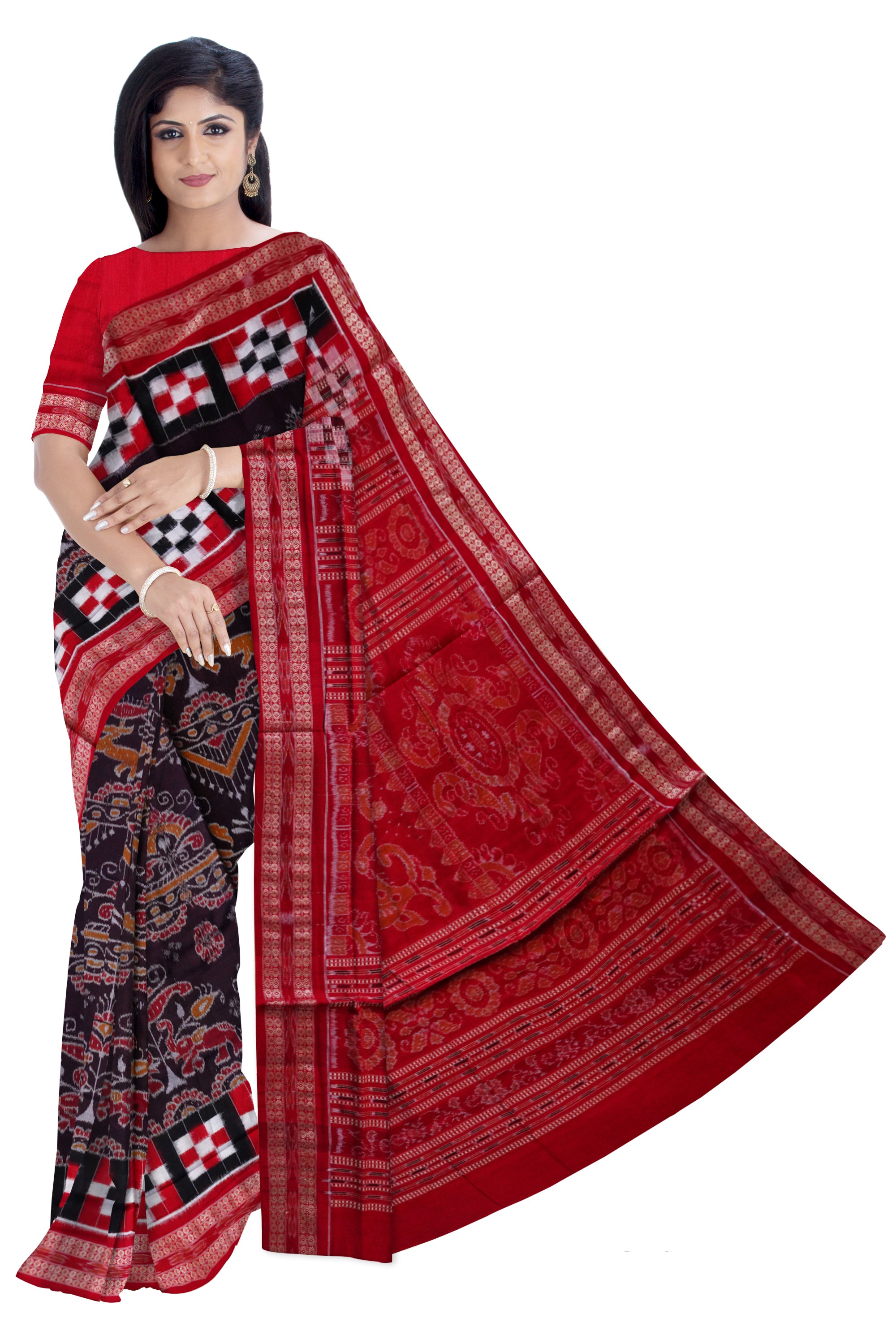 Latest pasapali with village pattern pure cotton saree. - Koshali Arts & Crafts Enterprise