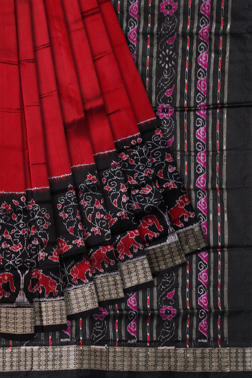 Latest traditional tree with elephant design pata saree. - Koshali Arts & Crafts Enterprise