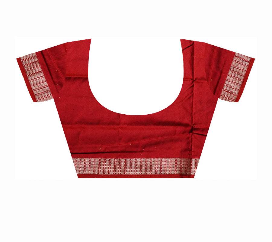 Bandha pere pere sambalpuri pata saree in Yellow and red colour. - Koshali Arts & Crafts Enterprise