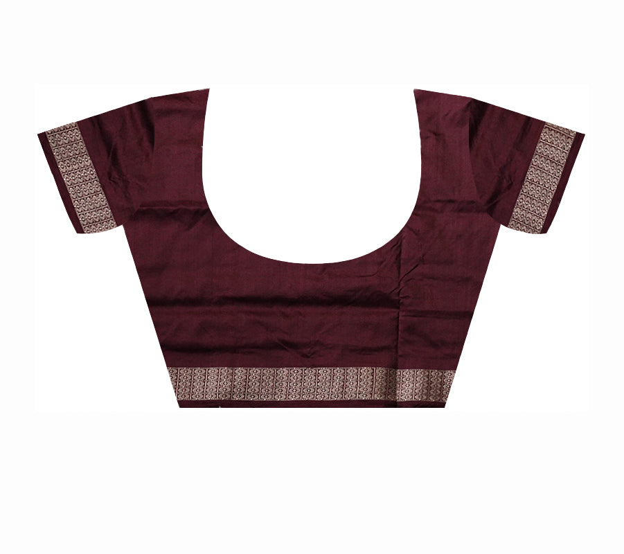 Bandha pere pere sambalpuri pata saree in Yellow and coffee colour. - Koshali Arts & Crafts Enterprise