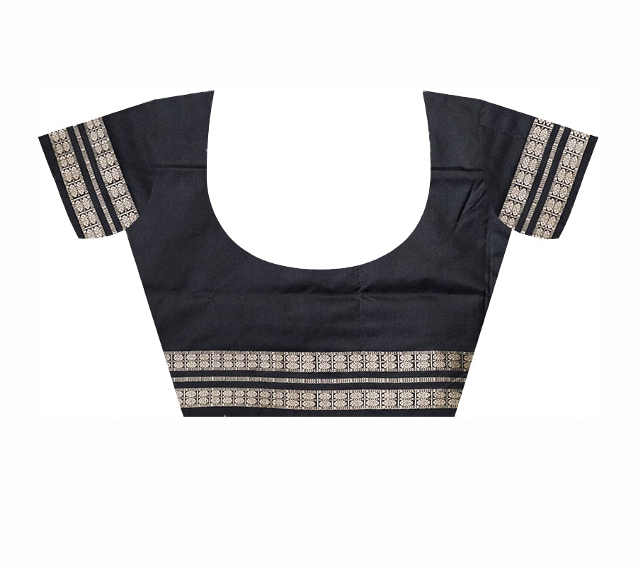 Full body with pallu doll pattern pata saree is green and black color. - Koshali Arts & Crafts Enterprise