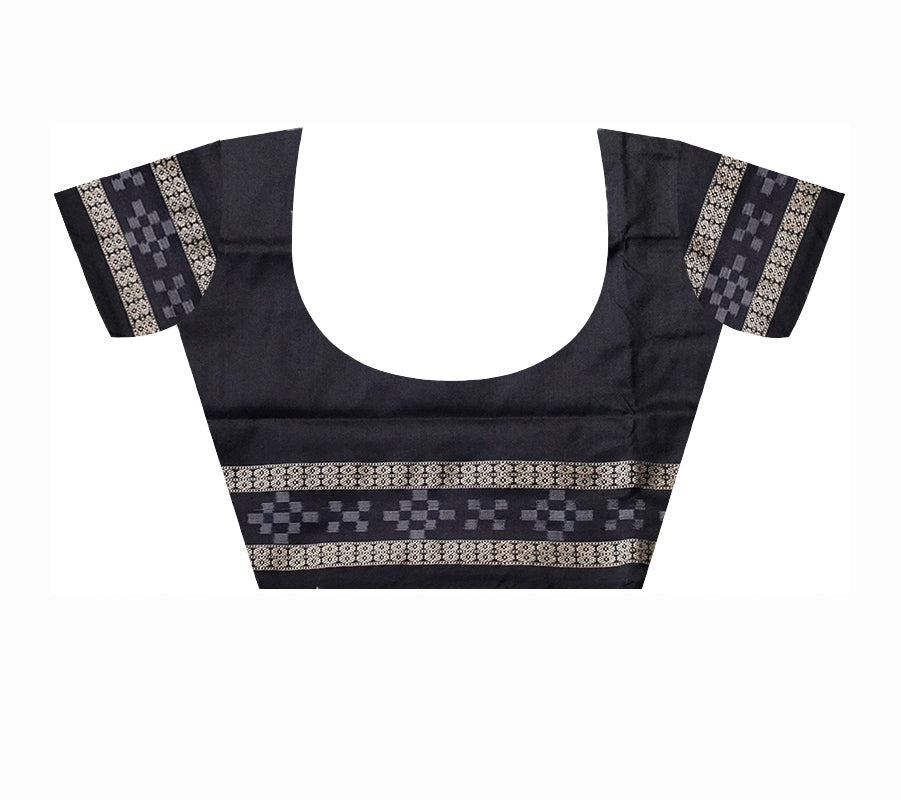 Pink and black color dhadi pasapali sambalpuri pata saree. - Koshali Arts & Crafts Enterprise