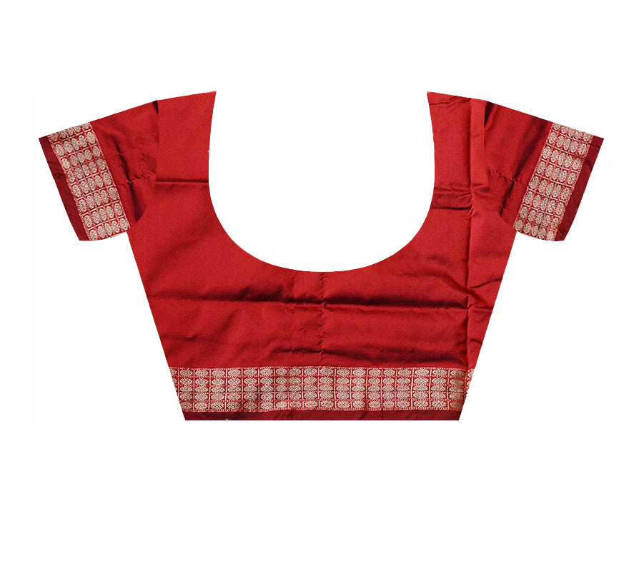 Pasapali design with Sapphire & Marron color pata saree. - Koshali Arts & Crafts Enterprise