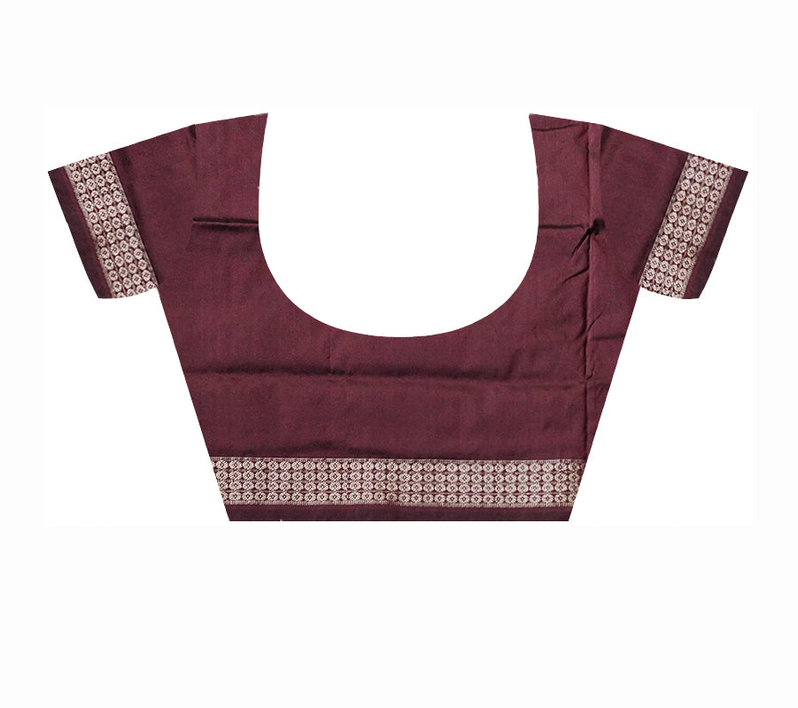 Full body Sapta pattern Sambalpuri pata saree in Blue & Coffee color. - Koshali Arts & Crafts Enterprise