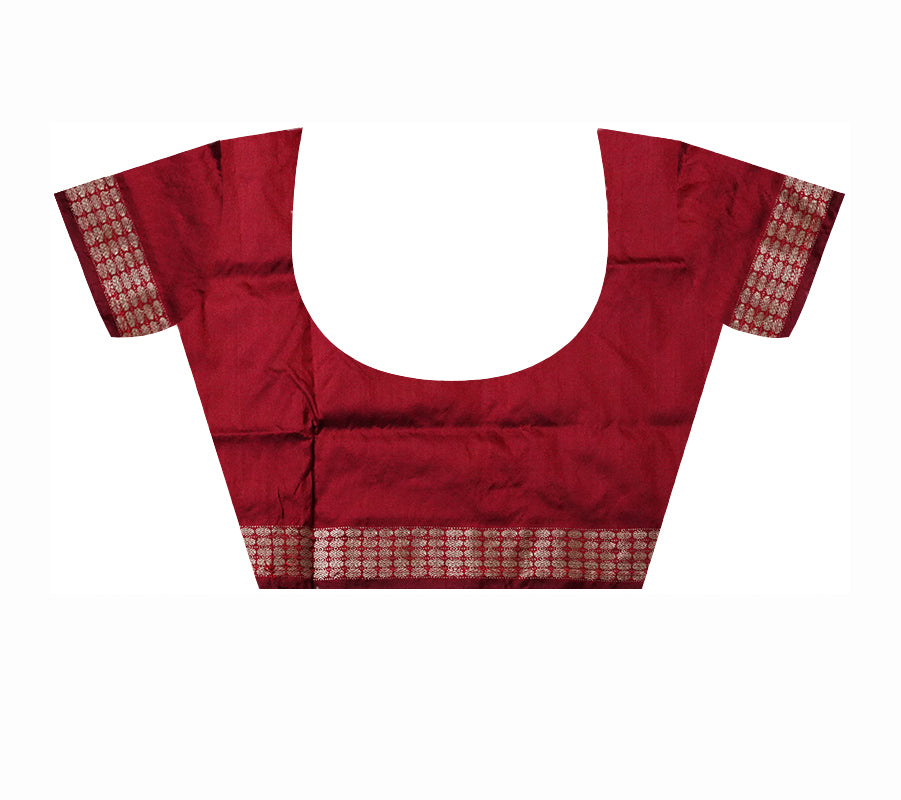 Latest Patli design Yellow and Maroon color Pata saree. - Koshali Arts & Crafts Enterprise