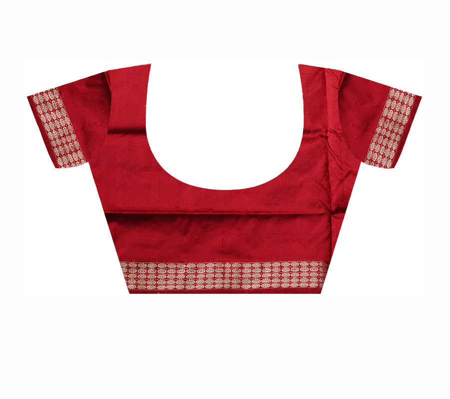 Sambalpuri patli design pata saree is Yellow & Maroon color base. - Koshali Arts & Crafts Enterprise